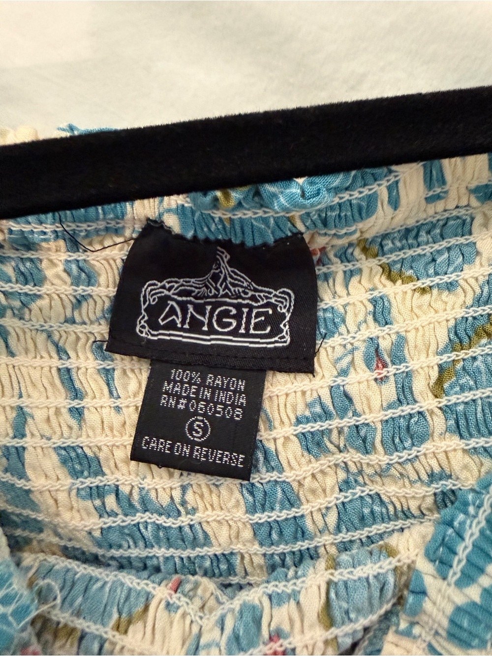 Angie Cream Mini Dress with Teal and Coral Floral Print - Picture 7 of 7